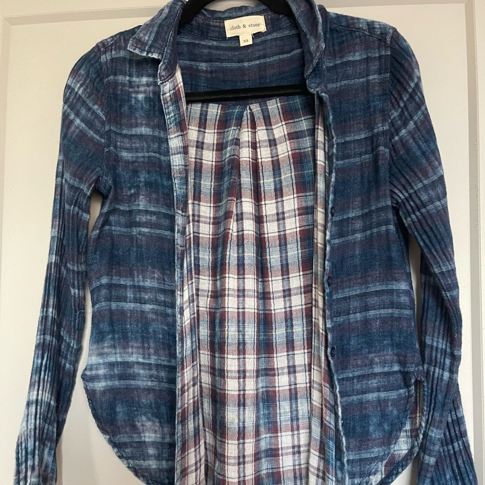Linen Relaxes Fit Flannel Button Down